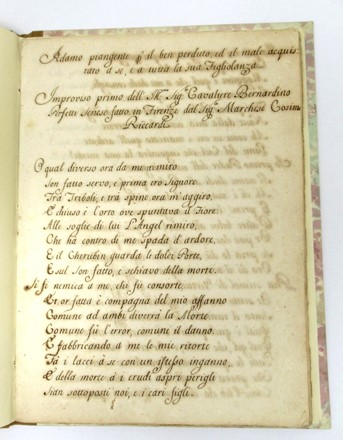 Le nozze di Perseo, e d?Andromeda, azione drammatica da cantarsi nel teatro di via della Pergola, [...] dai servitori attuali della sua Real Cappella e da altri varj Professorj. Musica, Musica, Teatro, Spettacolo  - Auction Books, Autographs and Manuscripts - Libreria Antiquaria Gonnelli - Casa d'Aste - Gonnelli Casa d'Aste