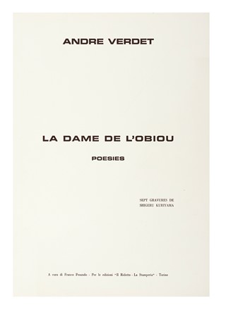  Verdet Andr� : La dame de l'obiou. Poesies.  Shigeru Kuriyama  - Asta Libri, autografi e manoscritti - Libreria Antiquaria Gonnelli - Casa d'Aste - Gonnelli Casa d'Aste