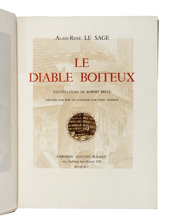  Le Sage Alain Rene : Le Diable boiteux. Illustrations de Robert Beltz. Grav�es sur bois couleurs par Th�o Schmied. Libro d'Artista, Legatura, Collezionismo e Bibliografia, Collezionismo e Bibliografia  Theo Schmied, Robert Beltz  - Auction Books, Autographs and Manuscripts - Libreria Antiquaria Gonnelli - Casa d'Aste - Gonnelli Casa d'Aste