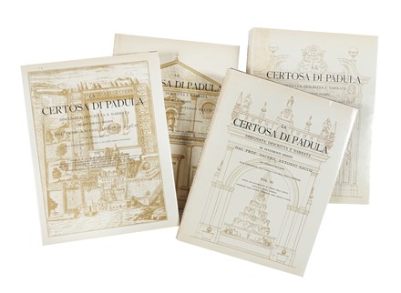  Sacco Antonio : La Certosa di Padula disegnata, descritta e narrata sui documenti inediti con speciale riguardo alla topografia, alla storia e all'arte della contrada. Vol. I (-IV). Facsimili, Storia, Storia locale, Arte  - Auction Books, Autographs and Manuscripts - Libreria Antiquaria Gonnelli - Casa d'Aste - Gonnelli Casa d'Aste