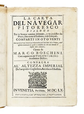  Boschini Marco : La carta del navegar pitoresco...  - Auction Books, Autographs and Manuscripts - Libreria Antiquaria Gonnelli - Casa d'Aste - Gonnelli Casa d'Aste
