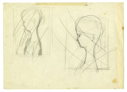  Antonio Bueno  (Berlino, 1918 - Fiesole, 1984) [attribuito a] : Schizzi di figura femminile recto/verso.  - Asta Arte Antica, Moderna e Contemporanea [parte II] - Libreria Antiquaria Gonnelli - Casa d'Aste - Gonnelli Casa d'Aste