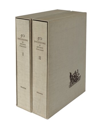  Valsecchi Marco : Cinquanta Incisioni di artisti italiani. Con un'introduzione di Marco Valsecchi. Libro d'Artista, Collezionismo e Bibliografia  Luigi Bartolini  (Cupramontana, 1892 - Roma, 1963), Ugo Attardi  (Sori, 1923 - Roma, 2006), Carlo Carr�  (Quargnento, 1881 - Milano, 1966), Ardengo Soffici  (Rignano sull'Arno (Firenze), 1879 - Forte dei Marmi (Lucca), 1964), Domenico Cantatore  (Ruvo di Puglia,  - Parigi, 1998), Bruno Cassinari  (Piacenza, 1912 - Milano, 1992), Renato Guttuso  (Bagheria, 1911 - Roma, 1987), Carlo Mattioli  (Modena, 1911 - Parma, 1994)  - Auction Books, Autographs and Manuscripts - Libreria Antiquaria Gonnelli - Casa d'Aste - Gonnelli Casa d'Aste