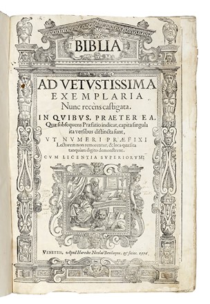 Biblia ad vetustissima exemplaria...  - Auction Libri, Autografi e Manoscritti - Libreria Antiquaria Gonnelli - Casa d'Aste - Gonnelli Casa d'Aste