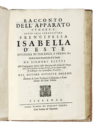 Relazione de' funerali solenni [...] al fu suo amatissimo egregio consorte il ser.mo signor principe Leopoldo langravio d'Hassia Darmstadt... Storia locale, Storia, Diritto e Politica  - Auction Books, Autographs and Manuscripts - Libreria Antiquaria Gonnelli - Casa d'Aste - Gonnelli Casa d'Aste