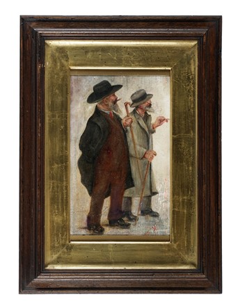  Anonimo del XX secolo : Lotto composto di 1 dipinto e 1 disegno.  - Auction Arte Antica, Moderna e Contemporanea [parte II] - Libreria Antiquaria Gonnelli - Casa d'Aste - Gonnelli Casa d'Aste