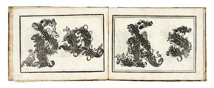  Amphiareo Vespasiano : [Opera di frate Vespasiano Amphiareo da Ferrara dell'ordine minore conuentuale, nella quale si insegna a scriuere varie sorti di lettere, et massime vna lettera bastarda da lui nouamente con sua industria ritrouata [...] Poi insegna a far l'inchiostro...] Calligrafia, Figurato  - Auction Books, Autographs and Manuscripts - Libreria Antiquaria Gonnelli - Casa d'Aste - Gonnelli Casa d'Aste