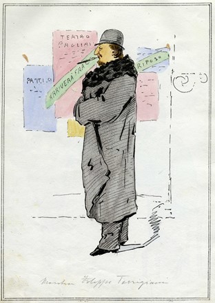  Ettore Ximenes  (Palermo, 1855 - Roma, 1926) : Album caricaturale.  - Auction Arte Antica, Moderna e Contemporanea [parte II] - Libreria Antiquaria Gonnelli - Casa d'Aste - Gonnelli Casa d'Aste
