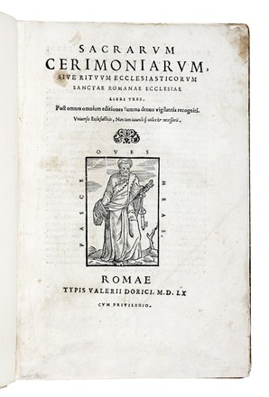 Sacrarum cerimoniarum, siue Rituum ecclesiasticorum Sanctae Romanae Ecclesiae libri tres. Post omnes omnium editiones summa denuo vigilantia recogniti... Religione  - Auction Books, Autographs and Manuscripts - Libreria Antiquaria Gonnelli - Casa d'Aste - Gonnelli Casa d'Aste