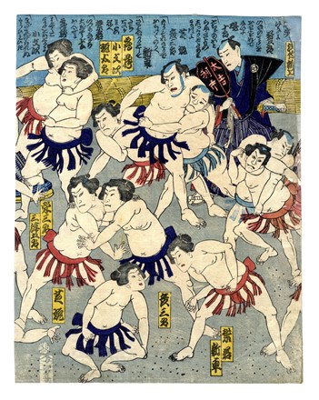  Ikkeisai Yoshichika  (1787 - 1878) : Lottatore di sumo.  - Asta Arte Antica, Moderna e Contemporanea [parte I] - Libreria Antiquaria Gonnelli - Casa d'Aste - Gonnelli Casa d'Aste