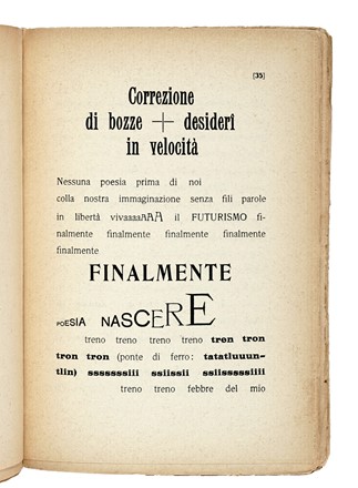  Marinetti Filippo Tommaso : Zang Tumb Tuuum. Adrianopoli ottobre 1912. Parole in libert�. Futurismo, Arte  - Auction Books, Autographs and Manuscripts - Libreria Antiquaria Gonnelli - Casa d'Aste - Gonnelli Casa d'Aste