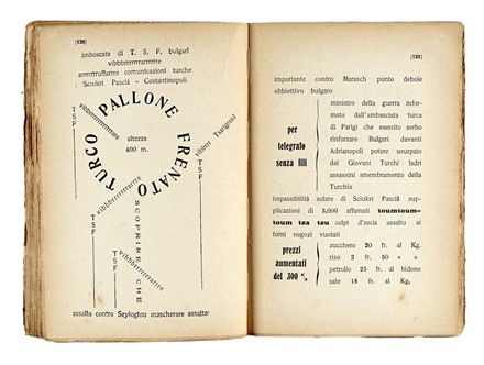  Marinetti Filippo Tommaso : Zang Tumb Tuuum. Adrianopoli ottobre 1912. Parole in libert�. Futurismo, Arte  - Auction Books, Autographs and Manuscripts - Libreria Antiquaria Gonnelli - Casa d'Aste - Gonnelli Casa d'Aste