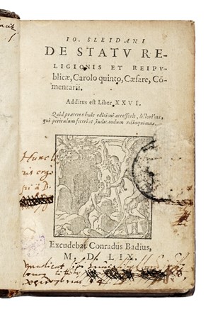  Sleidan Johann : De statu religionis et reipublicae, Carolo quinto, Caesare, Commentarii. Additus est Liber XXVI... Legatura, Collezionismo e Bibliografia  - Auction Books, Autographs and Manuscripts - Libreria Antiquaria Gonnelli - Casa d'Aste - Gonnelli Casa d'Aste