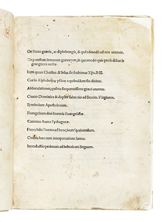  Manuzio Aldo : Institutionum grammaticarum libri quatuor. In primo libro habentur praecipua haec. De grammaticae partibus... Aldina, Grammatica, Collezionismo e Bibliografia, Letteratura  - Auction Books, Autographs and Manuscripts - Libreria Antiquaria Gonnelli - Casa d'Aste - Gonnelli Casa d'Aste