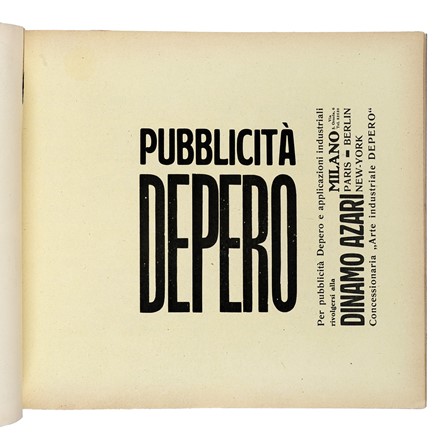  Depero Fortunato : Depero futurista.  Felice Azari  (Pallanza, 1895 - Milano, 1930)  - Asta Libri, autografi e manoscritti - Libreria Antiquaria Gonnelli - Casa d'Aste - Gonnelli Casa d'Aste