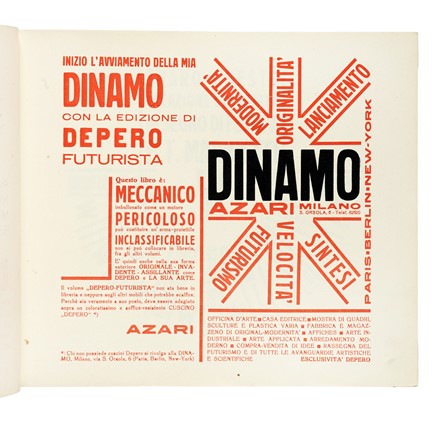  Depero Fortunato : Depero futurista.  Felice Azari  (Pallanza, 1895 - Milano, 1930)  - Asta Libri, autografi e manoscritti - Libreria Antiquaria Gonnelli - Casa d'Aste - Gonnelli Casa d'Aste