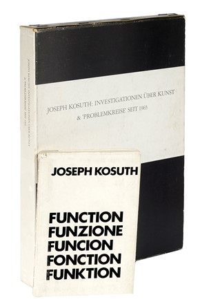  Kosuth Joseph : Function Funzione Funcion Fonction Funktion. Libro d'Artista, Collezionismo e Bibliografia  - Auction Books, Autographs and Manuscripts - Libreria Antiquaria Gonnelli - Casa d'Aste - Gonnelli Casa d'Aste