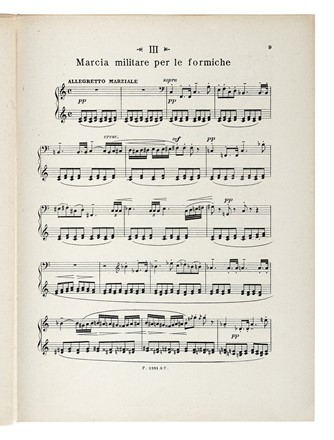  Rieti Vittorio : Tre marcie per le bestie, per pianoforte. Futurismo, Musica, Arte, Musica, Teatro, Spettacolo  Francesco Balilla Pratella  (1880 - 1955)  - Auction Books, Autographs and Manuscripts - Libreria Antiquaria Gonnelli - Casa d'Aste - Gonnelli Casa d'Aste