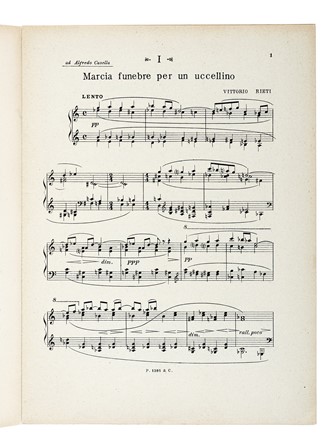  Rieti Vittorio : Tre marcie per le bestie, per pianoforte. Futurismo, Musica, Arte, Musica, Teatro, Spettacolo  Francesco Balilla Pratella  (1880 - 1955)  - Auction Books, Autographs and Manuscripts - Libreria Antiquaria Gonnelli - Casa d'Aste - Gonnelli Casa d'Aste