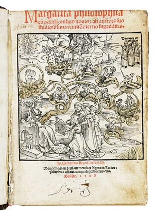  Reisch Gregor : Margarita philosophica cum additionibus novis: ab auctore suo studiosissima revisione tertio super additis. Scienze tecniche e matematiche, Astronomia, Astrologia, Medicina, Filosofia, Anatomia, Incunabolo  - Auction Books, Autographs and Manuscripts - Libreria Antiquaria Gonnelli - Casa d'Aste - Gonnelli Casa d'Aste