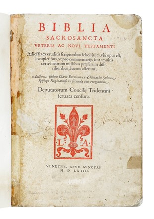  Isidoro Clario : Biblia sacrosancta Veteris ac Novi Testamenti. Adiectis ex eruditis scriptoribus scholijs... Bibbia, Religione  - Auction Books, Autographs and Manuscripts - Libreria Antiquaria Gonnelli - Casa d'Aste - Gonnelli Casa d'Aste