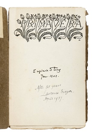  Binyon Laurence : Primavera: Poems, by four Authors. Poesia, Letteratura inglese, Letteratura, Letteratura  - Auction Books, Autographs and Manuscripts - Libreria Antiquaria Gonnelli - Casa d'Aste - Gonnelli Casa d'Aste