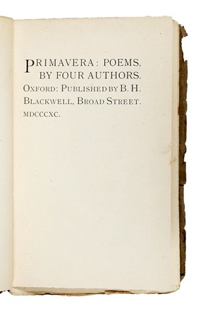  Binyon Laurence : Primavera: Poems, by four Authors. Poesia, Letteratura inglese, Letteratura, Letteratura  - Auction Books, Autographs and Manuscripts - Libreria Antiquaria Gonnelli - Casa d'Aste - Gonnelli Casa d'Aste