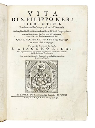  Bacci Pietro Giacomo : Vita di s. Filippo Neri Fiorentino...  - Asta Libri, autografi e manoscritti - Libreria Antiquaria Gonnelli - Casa d'Aste - Gonnelli Casa d'Aste