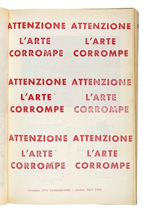  Agnetti Vincenzo : S.p.A. 12.5.1972 - 15.5.1975. Arte  Maurizio Nannucci  - Auction Books, Autographs and Manuscripts - Libreria Antiquaria Gonnelli - Casa d'Aste - Gonnelli Casa d'Aste