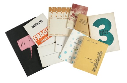 Lotto di 19 opere di poesia visiva e concreta. Libro d'Artista, Cataloghi di arte, Collezionismo e Bibliografia, Arte  Vincenzo Accame, Lamberto Pignotti, Heinz Gappmayr, Mirella Bentivoglio, Lucia Marcucci, Eugenio Miccini  - Auction Books, Autographs and Manuscripts - Libreria Antiquaria Gonnelli - Casa d'Aste - Gonnelli Casa d'Aste