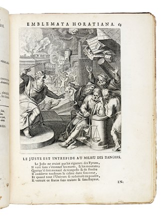  Veen Otto van : Emblemata, imaginibus in aes incisis, notisque illustrata... Figurato  Quintus Horatius Flaccus  - Auction Books, Autographs and Manuscripts - Libreria Antiquaria Gonnelli - Casa d'Aste - Gonnelli Casa d'Aste