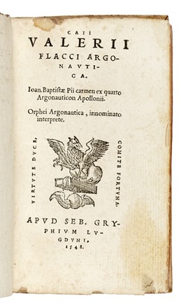  Valerius Flaccus Setinus Balbus Gaius : Argonautica... Letteratura classica, Letteratura  - Auction Books, Autographs and Manuscripts - Libreria Antiquaria Gonnelli - Casa d'Aste - Gonnelli Casa d'Aste