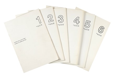  Accame Vincenzo [e altri] : Numero uno [- sei]. (Tutto il pubblicato). Arte, Periodici e Riviste, Libro d'Artista, Collezionismo e Bibliografia, Collezionismo e Bibliografia  Sol [pseud. di LeWitt Solomon] LeWitt, Arturo Schwarz, Ben Vautier  (Napoli, 1935 - Nizza, 2024)  - Auction Books, Autographs and Manuscripts - Libreria Antiquaria Gonnelli - Casa d'Aste - Gonnelli Casa d'Aste