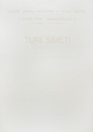  Turi Simeti  (Alcamo, 1929 - Milano, 2021) : Turi Simeti. Manifesto per la mostra di D�sseldorf.  - Auction Arte Antica, Moderna e Contemporanea [parte II] - Libreria Antiquaria Gonnelli - Casa d'Aste - Gonnelli Casa d'Aste