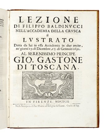  Baldinucci Filippo : Cominciamento, e progresso dell'arte dell'intagliare in rame, colle vite di molti de' pi� eccellenti maestri della stessa professione... Arte, Pittura, Incisione, Arte, Arte  - Auction Books, Autographs and Manuscripts - Libreria Antiquaria Gonnelli - Casa d'Aste - Gonnelli Casa d'Aste