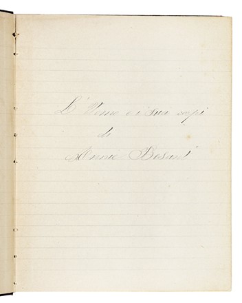  Besant Annie : L'uomo e i suoi corpi. Religione, Teologia, Religione  - Auction Books, Autographs and Manuscripts - Libreria Antiquaria Gonnelli - Casa d'Aste - Gonnelli Casa d'Aste