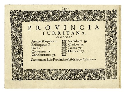 Giovanni da Montecalerio  (1578 - 1654), Giovanni Battista da Cassine  (Cassine (Alessandria),  - Milano, ) : Vera prov[inci]ae calaritanae imago cum sua turritana contermina / Provincia turritana cum confinijs.  - Auction Old Masters, Modern and Contemporary Art - Libreria Antiquaria Gonnelli - Casa d'Aste - Gonnelli Casa d'Aste