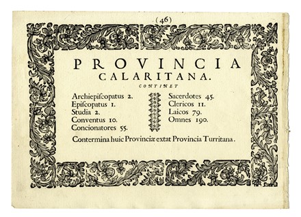  Giovanni da Montecalerio  (1578 - 1654), Giovanni Battista da Cassine  (Cassine (Alessandria),  - Milano, ) : Vera prov[inci]ae calaritanae imago cum sua turritana contermina / Provincia turritana cum confinijs.  - Auction Old Masters, Modern and Contemporary Art - Libreria Antiquaria Gonnelli - Casa d'Aste - Gonnelli Casa d'Aste