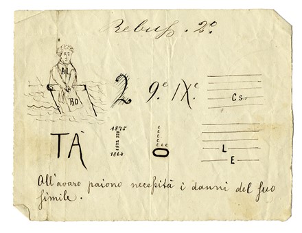 Otto invenzioni di rebus e tre fogli con logogrifi e sciarade.  - Auction Old Masters, Modern and Contemporary Art - Libreria Antiquaria Gonnelli - Casa d'Aste - Gonnelli Casa d'Aste