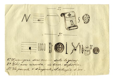 Otto invenzioni di rebus e tre fogli con logogrifi e sciarade.  - Auction Old Masters, Modern and Contemporary Art - Libreria Antiquaria Gonnelli - Casa d'Aste - Gonnelli Casa d'Aste