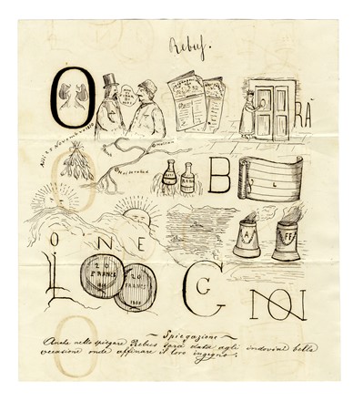 Otto invenzioni di rebus e tre fogli con logogrifi e sciarade.  - Auction Old Masters, Modern and Contemporary Art - Libreria Antiquaria Gonnelli - Casa d'Aste - Gonnelli Casa d'Aste