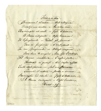 Otto invenzioni di rebus e tre fogli con logogrifi e sciarade.  - Auction Old Masters, Modern and Contemporary Art - Libreria Antiquaria Gonnelli - Casa d'Aste - Gonnelli Casa d'Aste