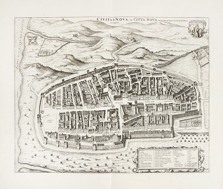  Johannes Blaeu  (Alkmaar, 1596 - Amsterdam, 1673), Pierre Mortier  (Leida,, 1661 - Amsterdam,, 1711) : Civitas-Nova, ou Citta Nova. Ville de l'Etat de l'Eglise, dans la March� d'Ancone / Auximum vulgo Osimo. Ville de l'Etat de l'Eglise, dans la March� d'Ancone.  - Auction Old Masters, Modern and Contemporary Art - Libreria Antiquaria Gonnelli - Casa d'Aste - Gonnelli Casa d'Aste