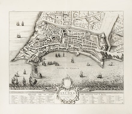  Johannes Blaeu  (Alkmaar, 1596 - Amsterdam, 1673), Pierre Mortier  (Leida,, 1661 - Amsterdam,, 1711) : Ancona. Ville de l'Etat de l'Eglise / Arcus Anconitanus.  - Auction Old Masters, Modern and Contemporary Art - Libreria Antiquaria Gonnelli - Casa d'Aste - Gonnelli Casa d'Aste