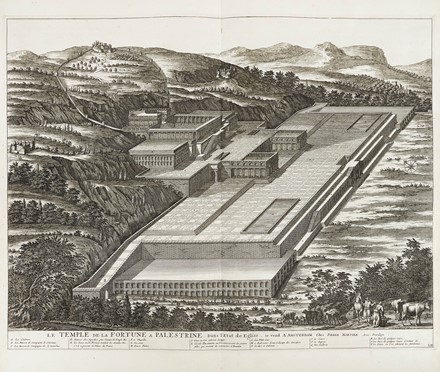  Johannes Blaeu  (Alkmaar, 1596 - Amsterdam, 1673), Pierre Mortier  (Leida,, 1661 - Amsterdam,, 1711) : Le Temple de la Fortune a Palestrine, Dans l'Etat de Eglise / Temple de la Fortune � Palestrine, le devant.  - Auction Old Masters, Modern and Contemporary Art - Libreria Antiquaria Gonnelli - Casa d'Aste - Gonnelli Casa d'Aste