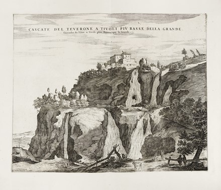  Johannes Blaeu  (Alkmaar, 1596 - Amsterdam, 1673), Pierre Mortier  (Leida,, 1661 - Amsterdam,, 1711) : Tybur vulgo Tivoli  Dans l'Etat de l'Eglise / La gran cascata del Teverone a Tivoli La Grande Cascade du Tibre � Tivoli / Cascate del Teverone a Tivoli pi� basse della grande Cascades du Tibre � Tivoli plus Basses que la Grande.  - Auction Old Masters, Modern and Contemporary Art - Libreria Antiquaria Gonnelli - Casa d'Aste - Gonnelli Casa d'Aste