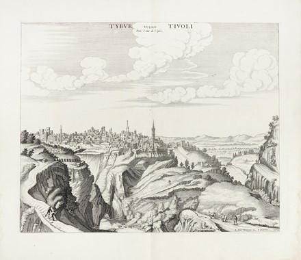  Johannes Blaeu  (Alkmaar, 1596 - Amsterdam, 1673), Pierre Mortier  (Leida,, 1661 - Amsterdam,, 1711) : Tybur vulgo Tivoli  Dans l'Etat de l'Eglise / La gran cascata del Teverone a Tivoli La Grande Cascade du Tibre � Tivoli / Cascate del Teverone a Tivoli pi� basse della grande Cascades du Tibre � Tivoli plus Basses que la Grande.  - Auction Old Masters, Modern and Contemporary Art - Libreria Antiquaria Gonnelli - Casa d'Aste - Gonnelli Casa d'Aste