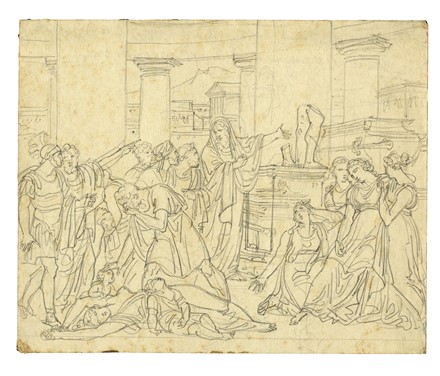  Bartolomeo Pinelli  (Roma, 1781 - 1835) : Otto disegni connessi a incisioni di soggetto biblico.  - Auction Old Masters, Modern and Contemporary Art - Libreria Antiquaria Gonnelli - Casa d'Aste - Gonnelli Casa d'Aste