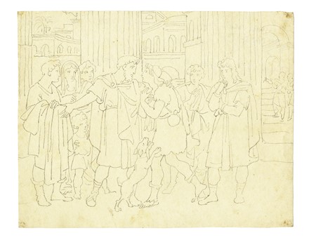 Bartolomeo Pinelli  (Roma, 1781 - 1835) : Otto disegni connessi a incisioni di soggetto biblico.  - Auction Old Masters, Modern and Contemporary Art - Libreria Antiquaria Gonnelli - Casa d'Aste - Gonnelli Casa d'Aste