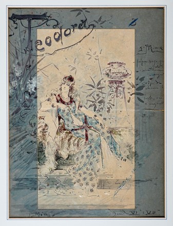  Alfredo Edel  (Colorno, 1856 - Boulogne-sur-Seine, 1912) : Lotto composto di 8 bozzetti teatrali per Simeta.  - Auction Old Masters, Modern and Contemporary Art - Libreria Antiquaria Gonnelli - Casa d'Aste - Gonnelli Casa d'Aste